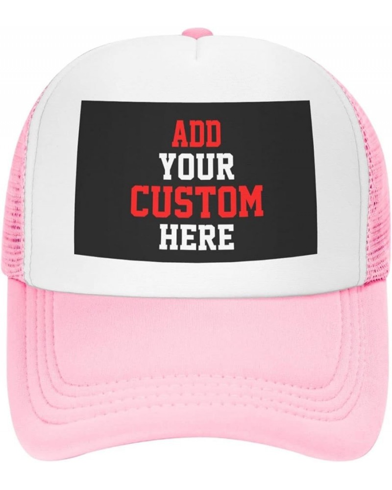 Custom Hat Design Your Own Hat Unisex Custom Hat Fashion Personalized Trucker Hat Pink $8.73 Baseball Caps