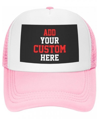 Custom Hat Design Your Own Hat Unisex Custom Hat Fashion Personalized Trucker Hat Pink $8.73 Baseball Caps