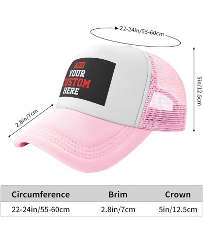 Custom Hat Design Your Own Hat Unisex Custom Hat Fashion Personalized Trucker Hat Pink $8.73 Baseball Caps