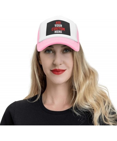 Custom Hat Design Your Own Hat Unisex Custom Hat Fashion Personalized Trucker Hat Pink $8.73 Baseball Caps