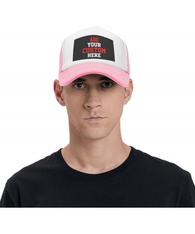 Custom Hat Design Your Own Hat Unisex Custom Hat Fashion Personalized Trucker Hat Pink $8.73 Baseball Caps