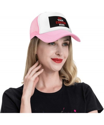 Custom Hat Design Your Own Hat Unisex Custom Hat Fashion Personalized Trucker Hat Pink $8.73 Baseball Caps